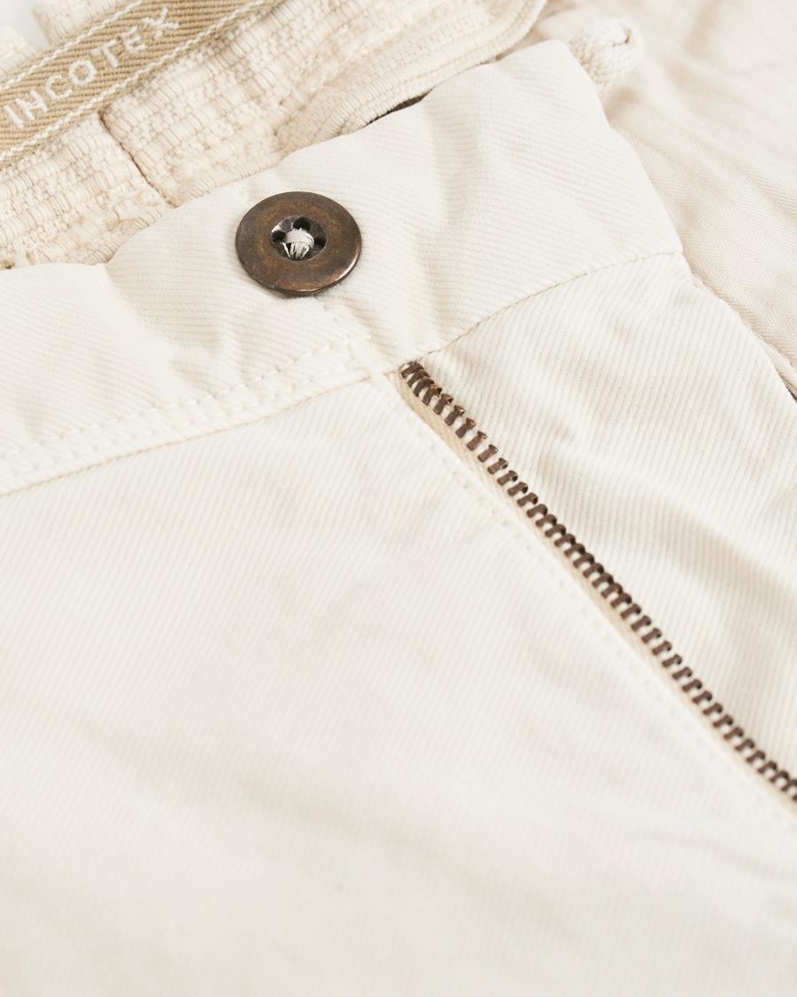 Heren | Broeken | Incotex | Slim Fit Garment Dyed Washed Slacks Off White