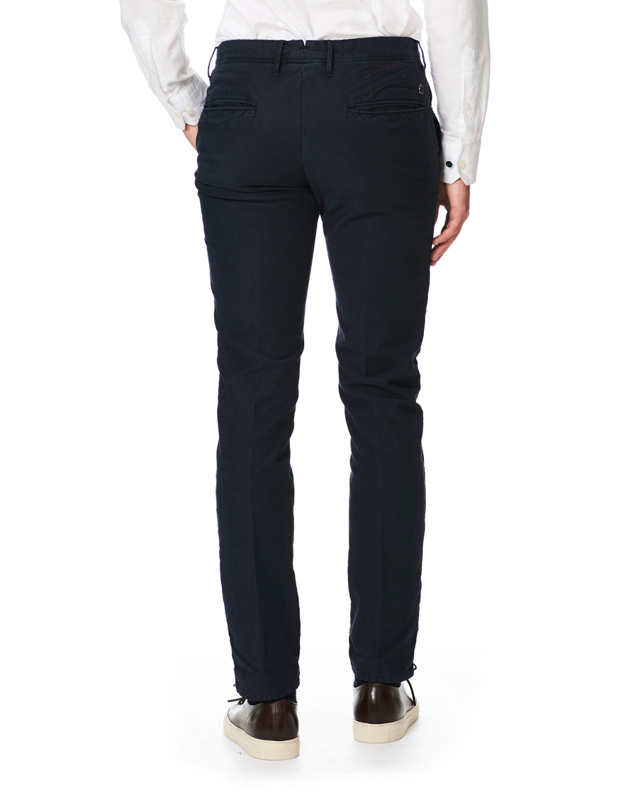Heren | Broeken | Incotex | Slim Fit Garment Dyed Washed Slacks Navy