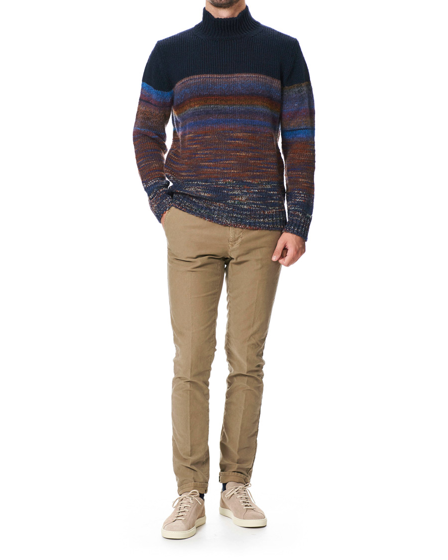 Heren | Broeken | Incotex | Slim Fit Garment Dyed Washed Slacks Beige