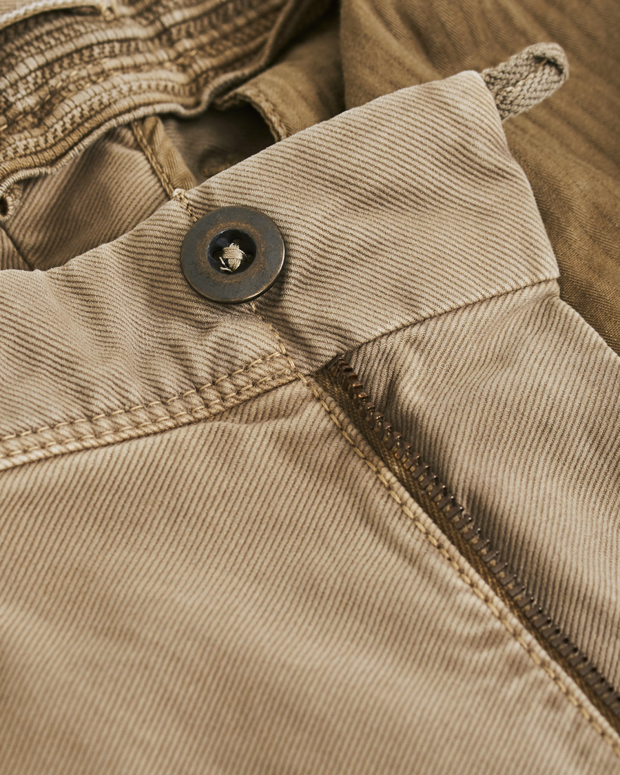 Heren | Broeken | Incotex | Slim Fit Garment Dyed Washed Slacks Beige