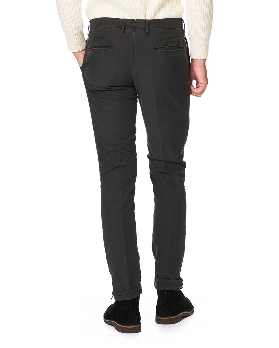 Heren | Broeken | Incotex | Slim Fit Garment Dyed Washed Slacks Black