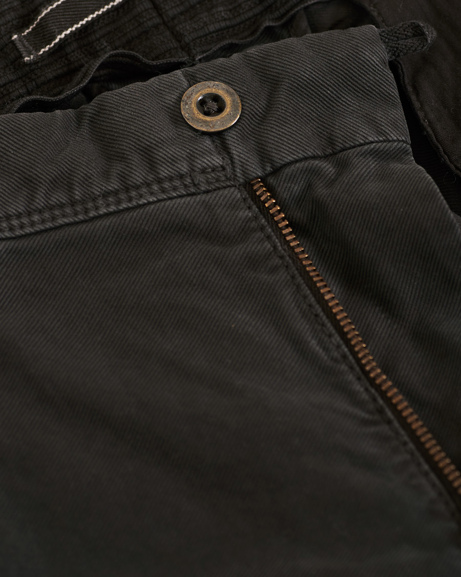 Heren | Broeken | Incotex | Slim Fit Garment Dyed Washed Slacks Black