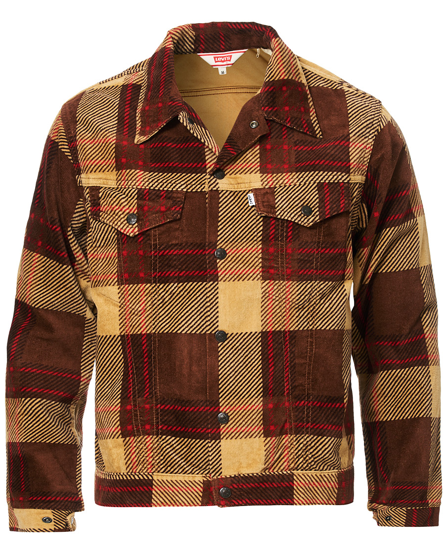 Heren | Jassen | Levi's Vintage Clothing | Plaid Corduroy Trucket Jacket Oxblood Plaid Purple
