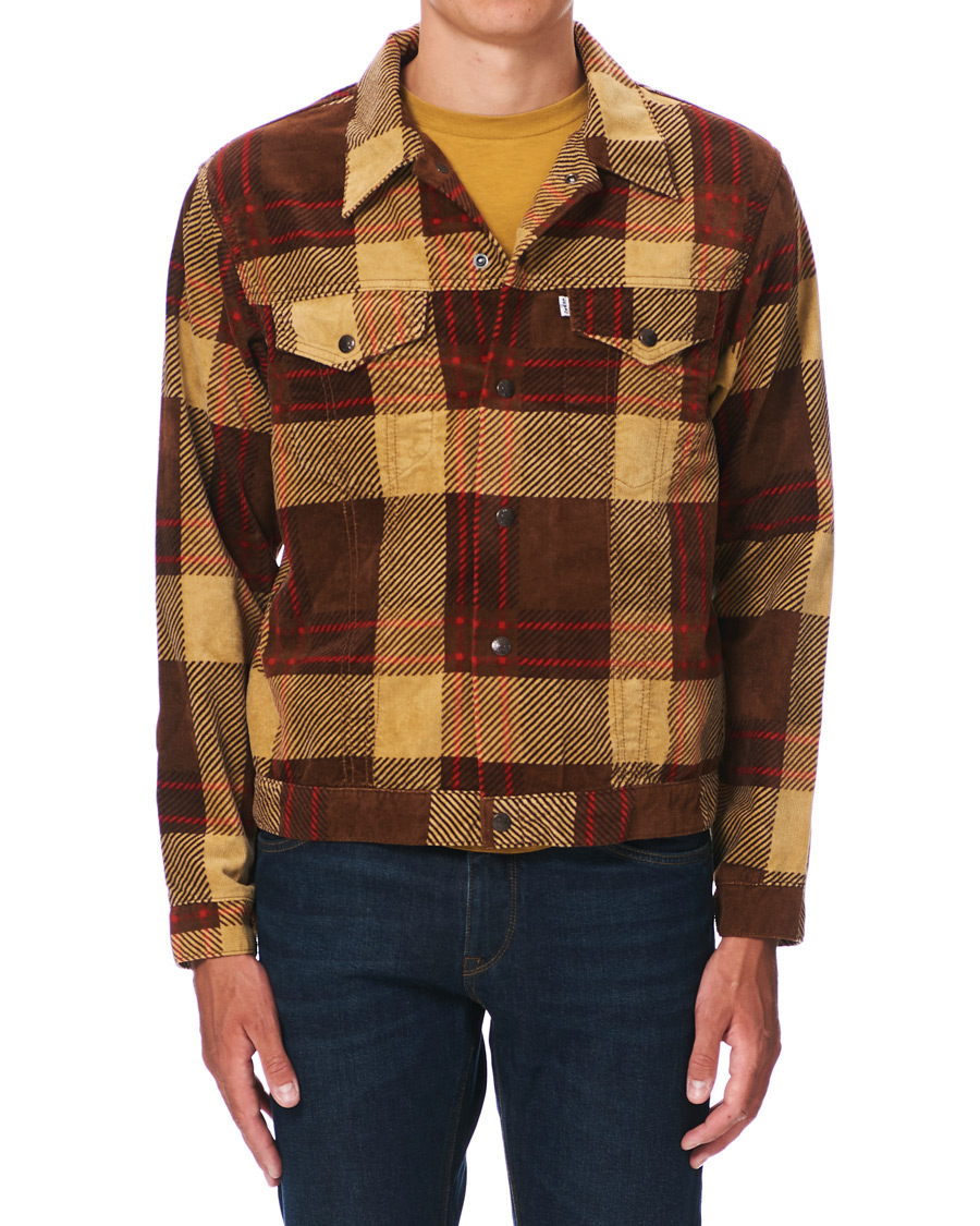 Heren | Jassen | Levi's Vintage Clothing | Plaid Corduroy Trucket Jacket Oxblood Plaid Purple