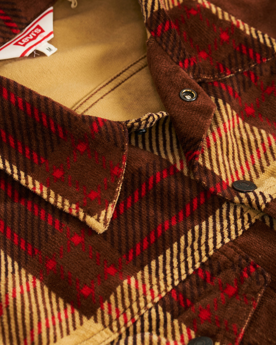 Heren | Jassen | Levi's Vintage Clothing | Plaid Corduroy Trucket Jacket Oxblood Plaid Purple