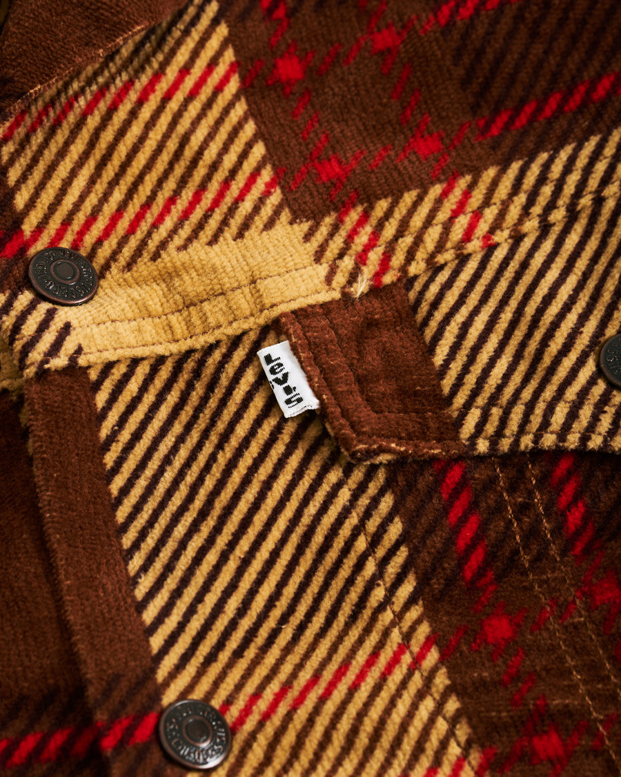 Heren | Jassen | Levi's Vintage Clothing | Plaid Corduroy Trucket Jacket Oxblood Plaid Purple