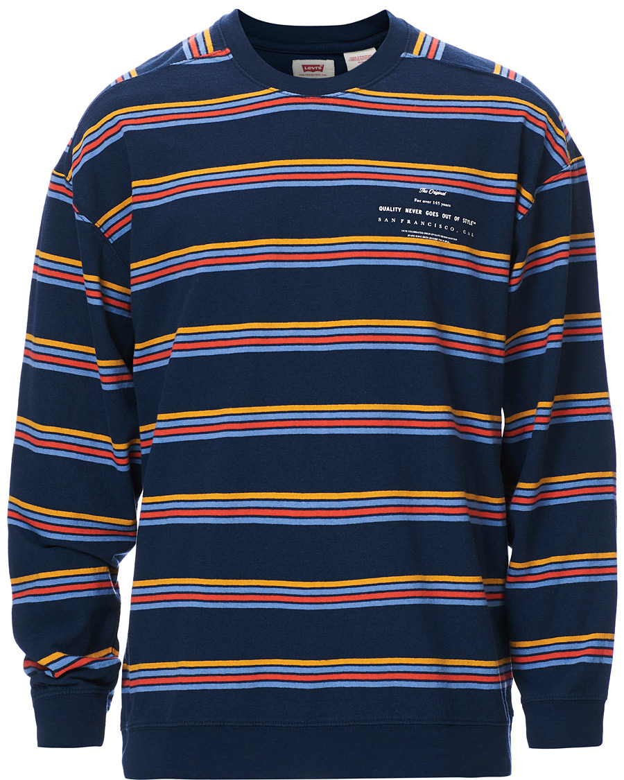 Heren | Truien | Levi's | Oversized Stripe Crew Neck Sweatshirt Dress Blues