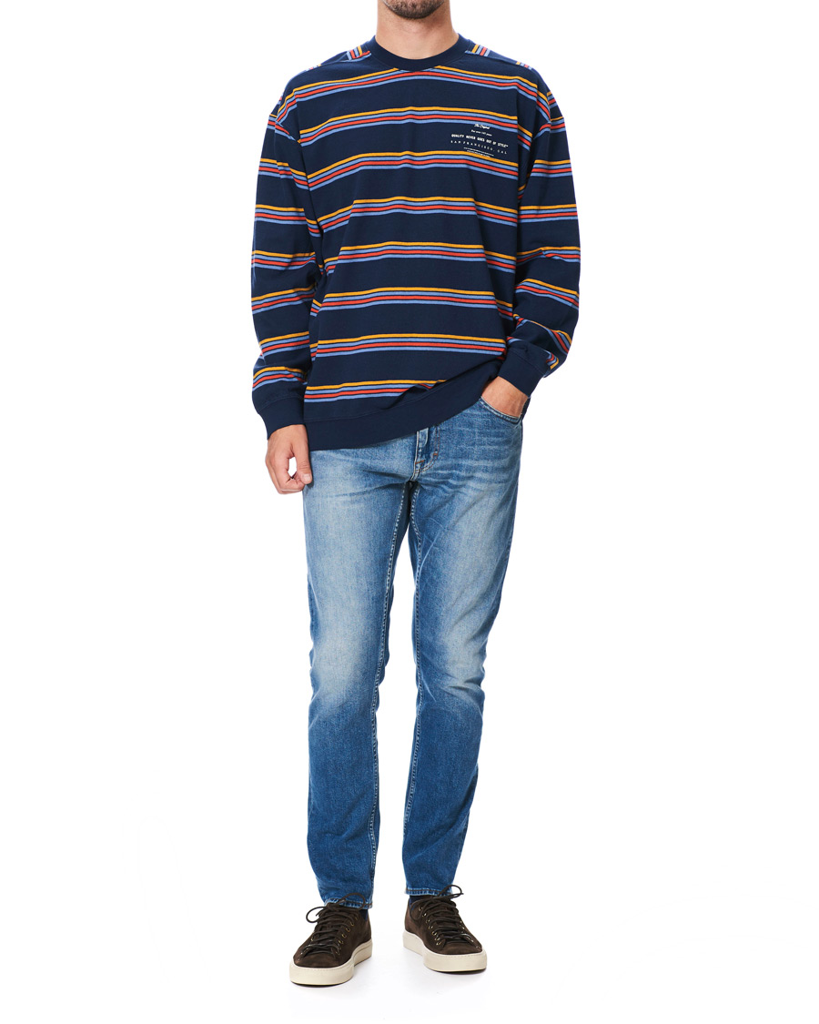 Heren | Truien | Levi's | Oversized Stripe Crew Neck Sweatshirt Dress Blues