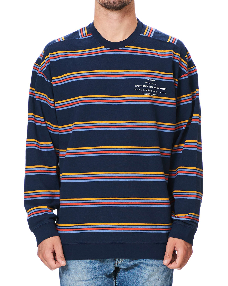 Heren | Truien | Levi's | Oversized Stripe Crew Neck Sweatshirt Dress Blues