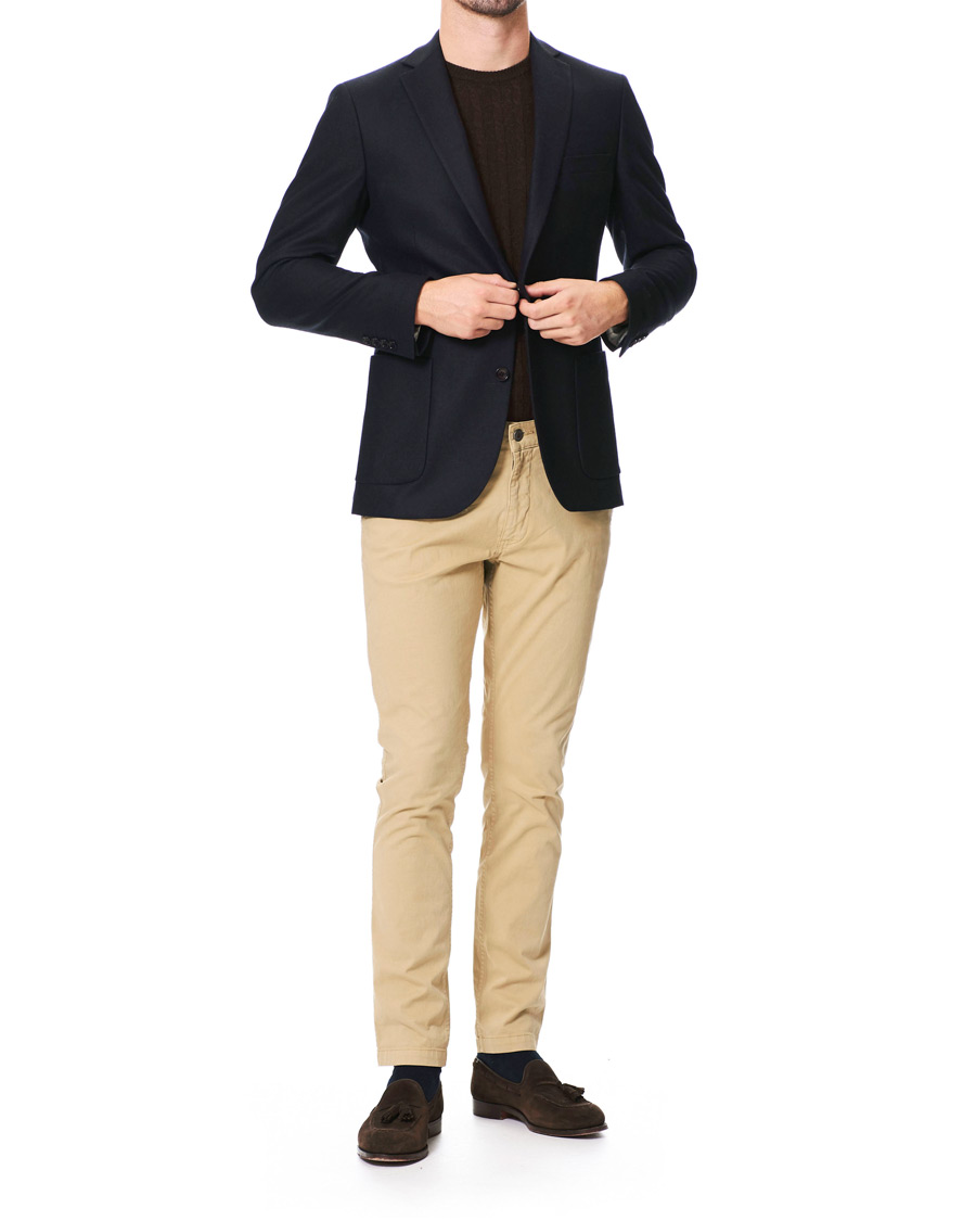 Heren | Blazers | Morris | Wool Flannel Blazer Navy