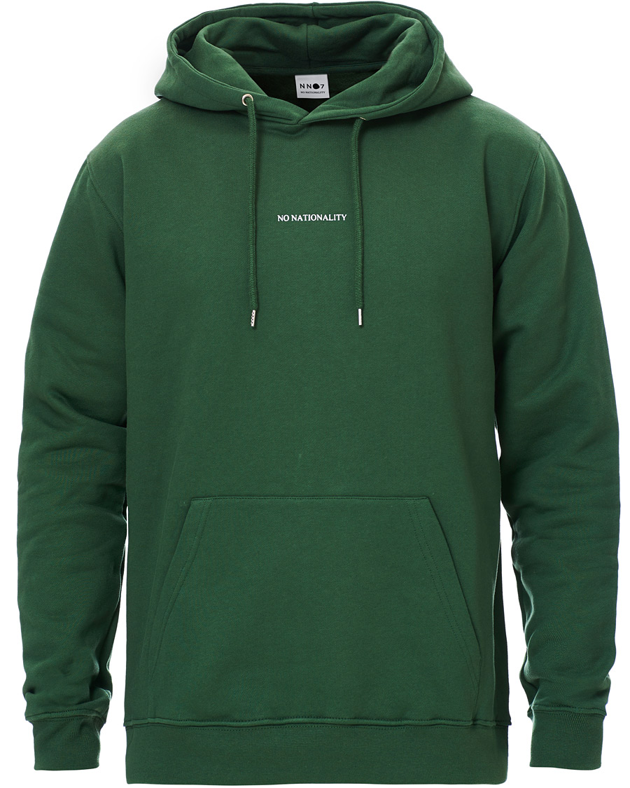 Heren | Truien | NN07 | Barrow Printed Hoodie Bottle Green