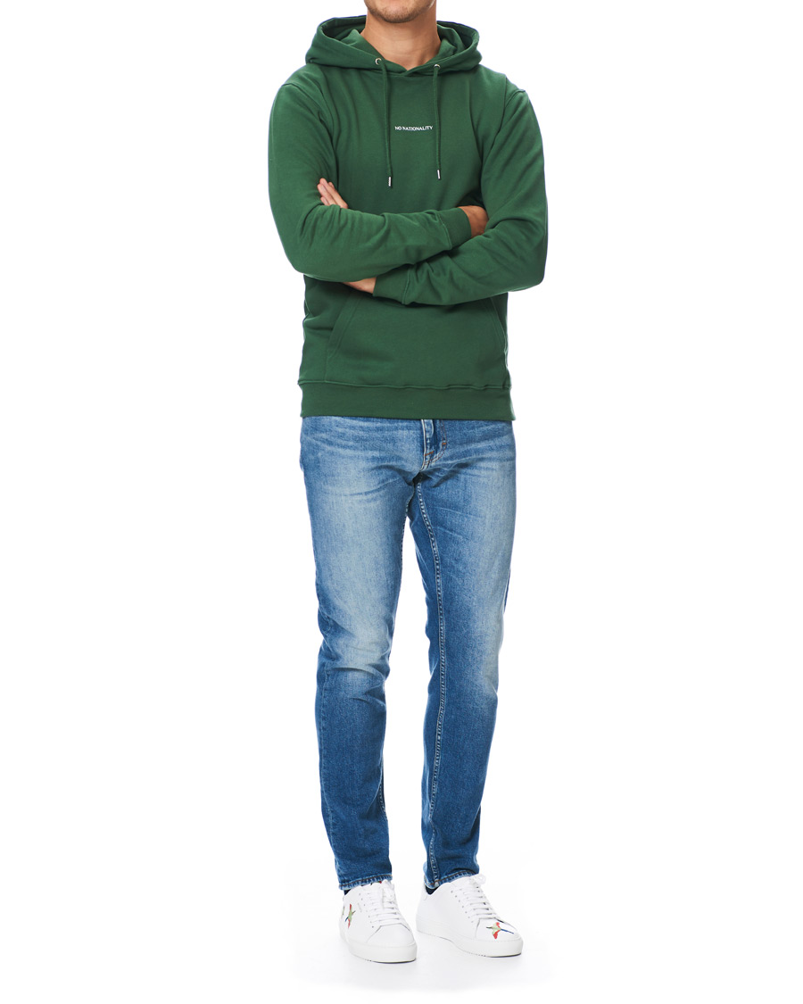 Heren | Truien | NN07 | Barrow Printed Hoodie Bottle Green