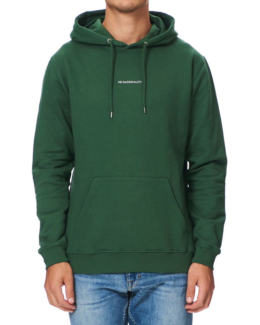 Heren | Truien | NN07 | Barrow Printed Hoodie Bottle Green