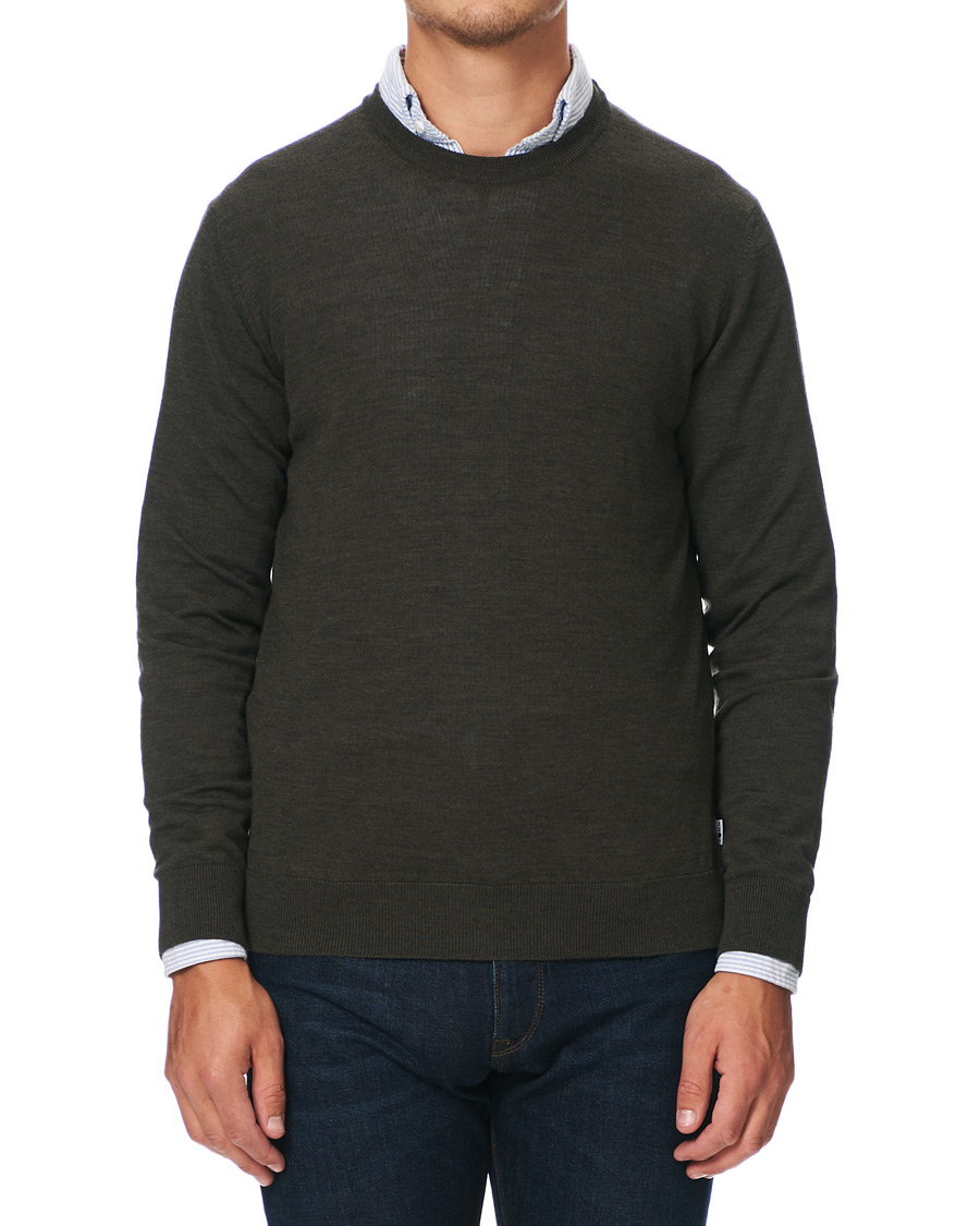 Heren | Truien | NN07 | Ted Merino Crew Neck Pullover Army Green