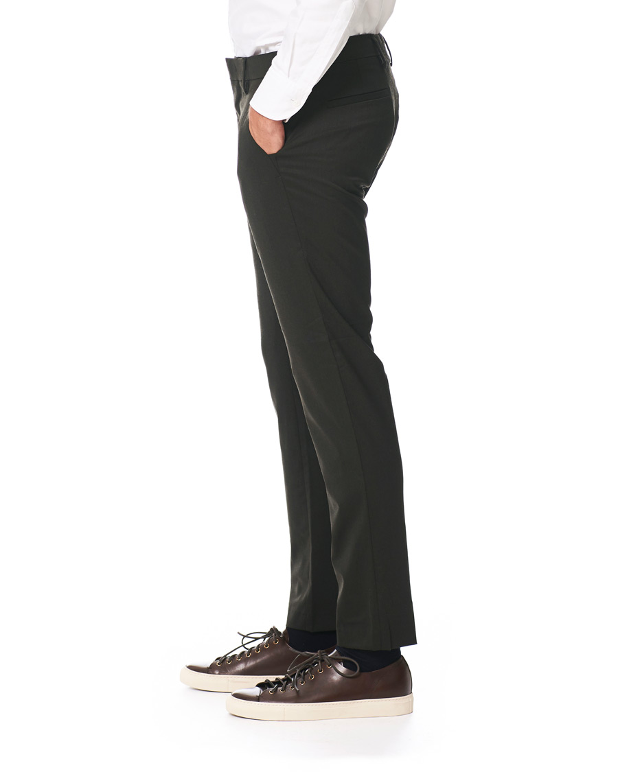 Heren | Broeken | NN07 | Theo Regular Fit Wool Trousers Army Green