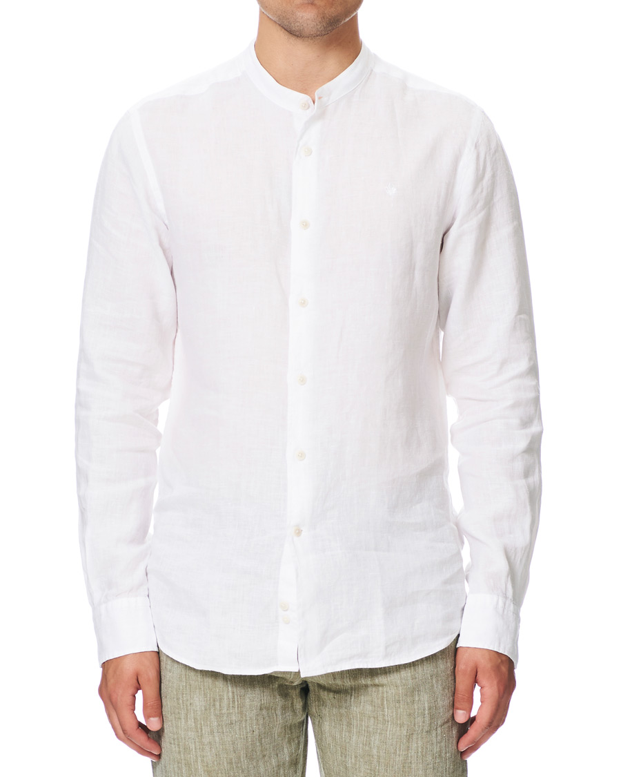 Heren | Overhemden | Morris | Nicolas Band Collar Shirt White