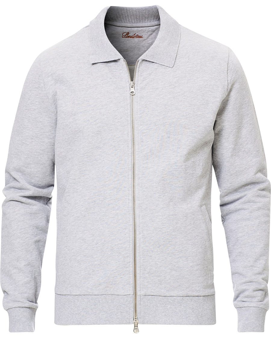 Heren | Truien | Stenströms | Cotton College Zip Cardigan Grey