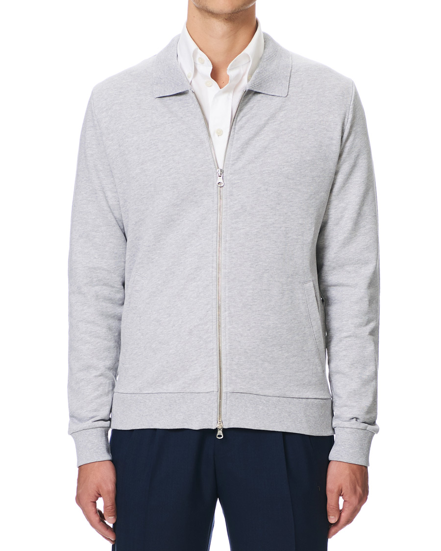 Heren | Truien | Stenströms | Cotton College Zip Cardigan Grey