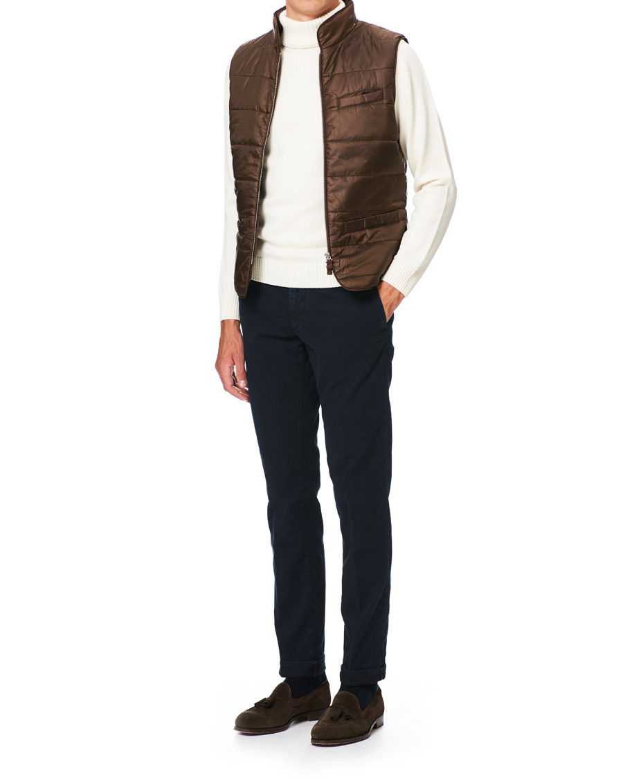 Heren | Jassen | Stenströms | Quilted Houndstooth Vest Brown