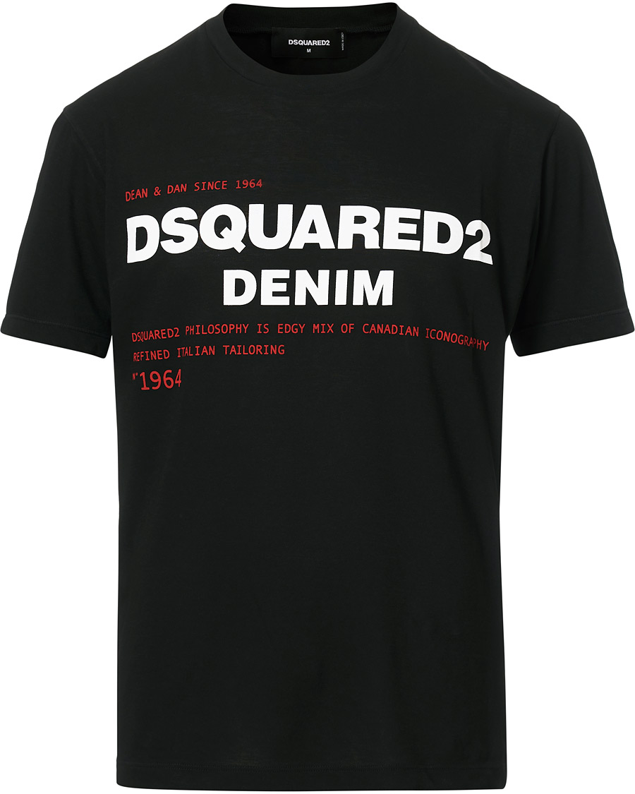 Heren | T-shirts | Dsquared2 | Cool Fit Print Logo Crew Neck Tee Black