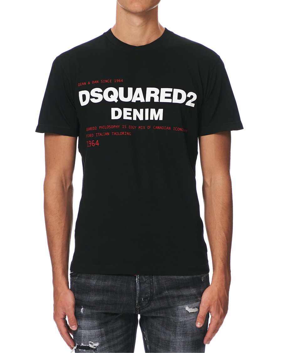 Heren | T-shirts | Dsquared2 | Cool Fit Print Logo Crew Neck Tee Black