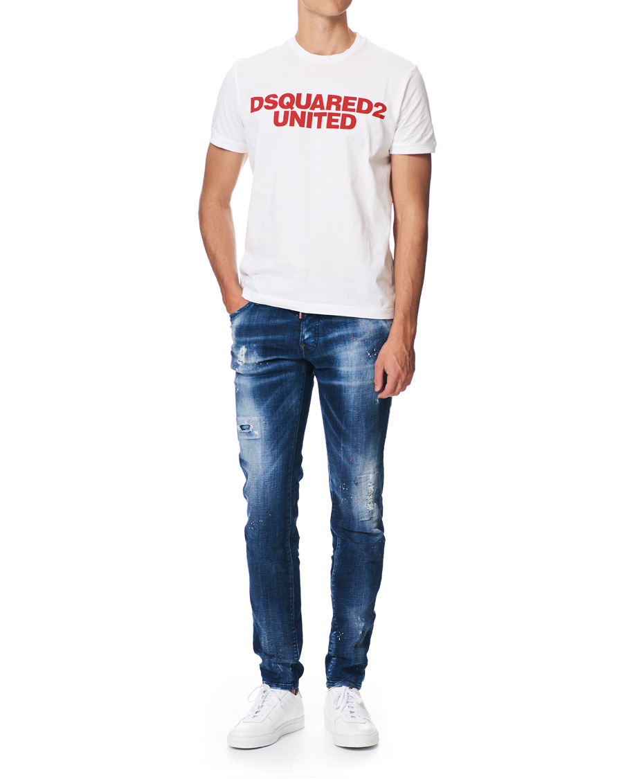 Heren | T-shirts | Dsquared2 | Slouch Fit Logo Crew Neck Tee White