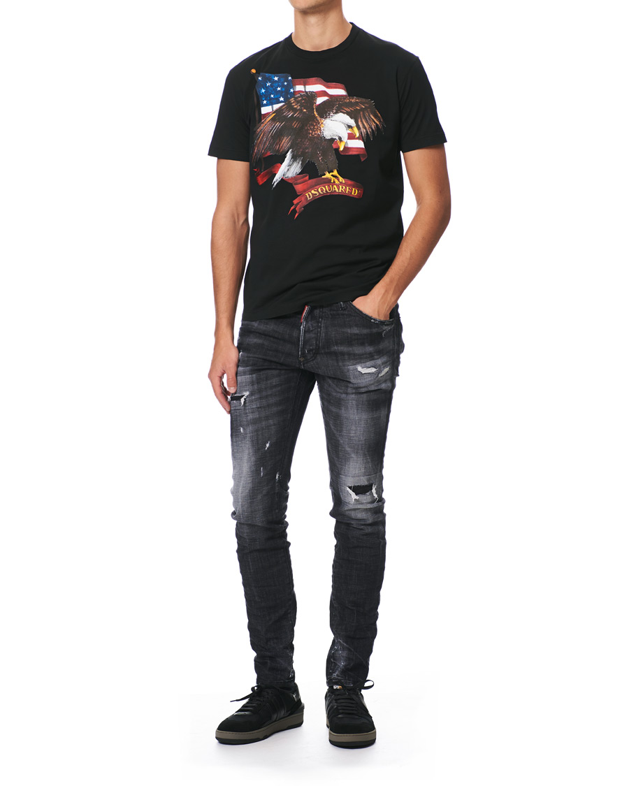 Heren | T-shirts | Dsquared2 | Cool Fit Icon Eagle Logo Crew Neck Tee Black