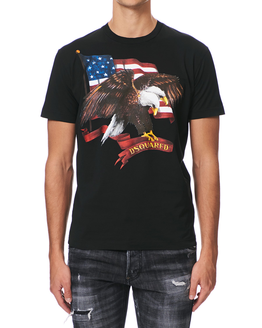 Heren | T-shirts | Dsquared2 | Cool Fit Icon Eagle Logo Crew Neck Tee Black