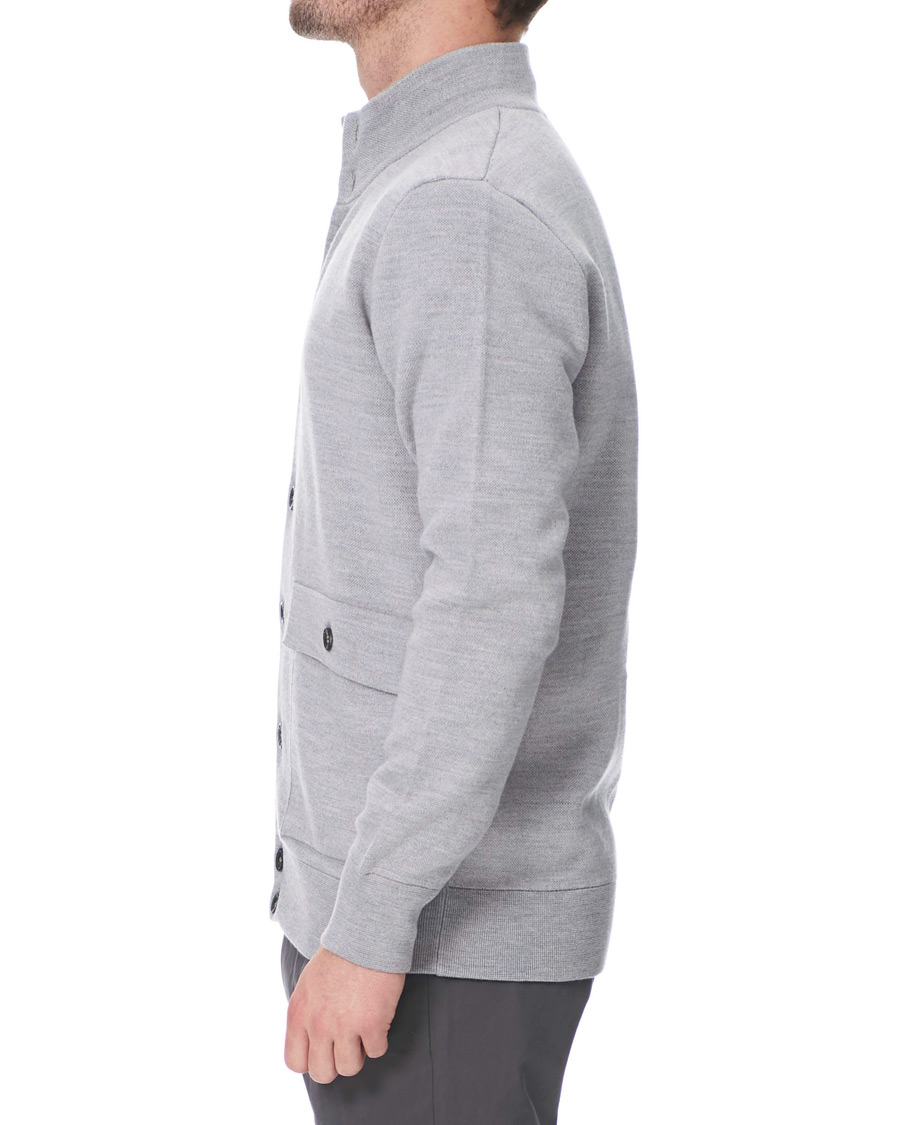 Heren | Truien | 14 Savile Row | Silk/Cashmere/Wool Cardigan Pale Grey