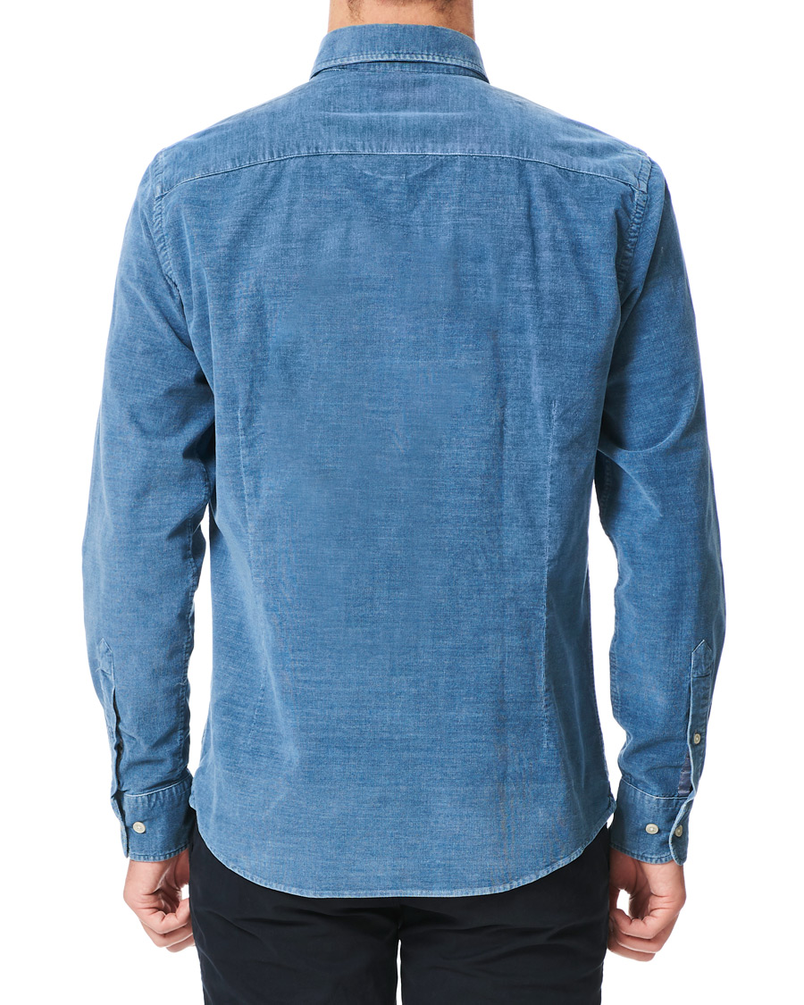 Heren | Overhemden | Hackett | Indigo Baby Cord Shirt Indigo