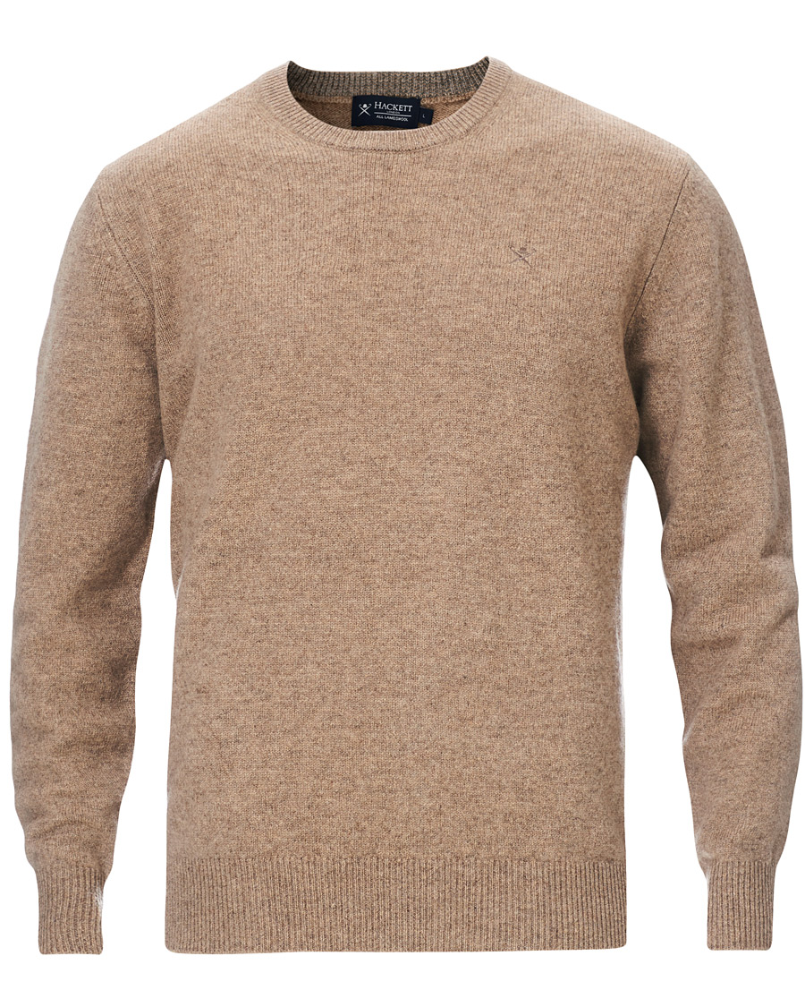 Heren | Truien | Hackett | Lambswool Crew Neck Mushroom