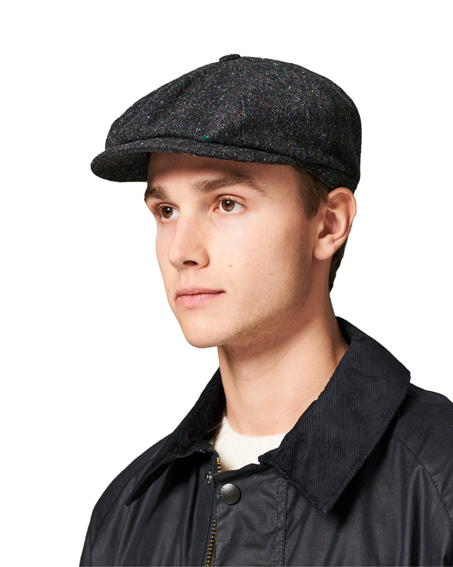 Heren | Lock & Co Hatters Tremelo Donegal Tweed Cap Dark Grey | Lock & Co Hatters | Tremelo Donegal Tweed Cap Dark Grey