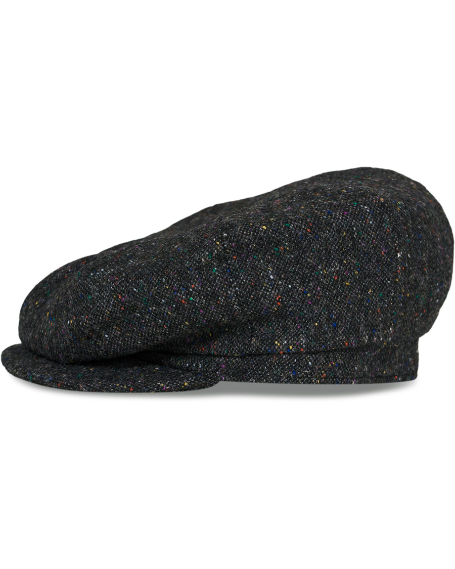 Heren | Lock & Co Hatters Tremelo Donegal Tweed Cap Dark Grey | Lock & Co Hatters | Tremelo Donegal Tweed Cap Dark Grey