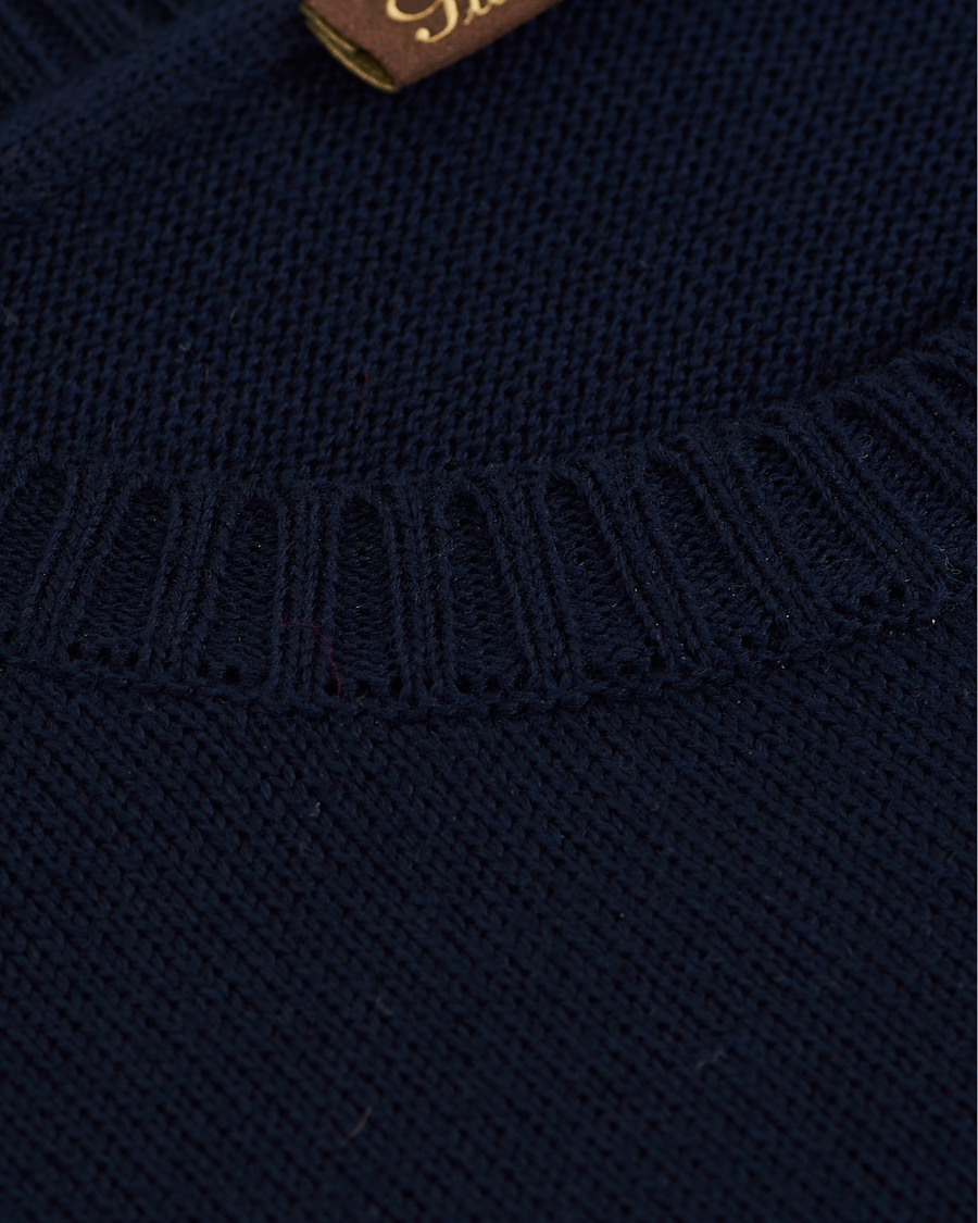 Heren | Truien | Stenströms | Heavy Knitted Merino Crew Neck Navy
