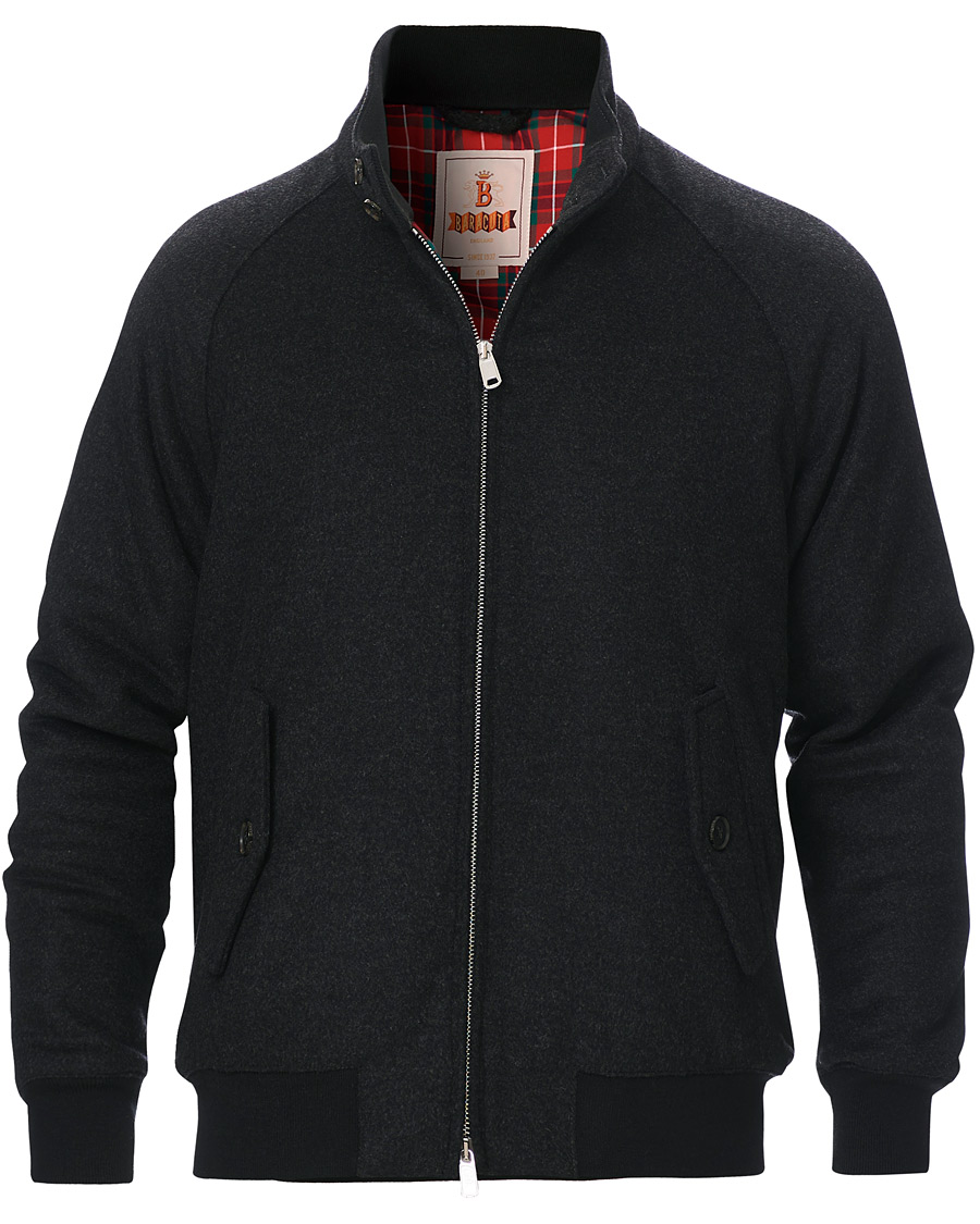 Heren | Jassen | Baracuta | G9 Padded Melton Wool Harrington Jacket Charcoal