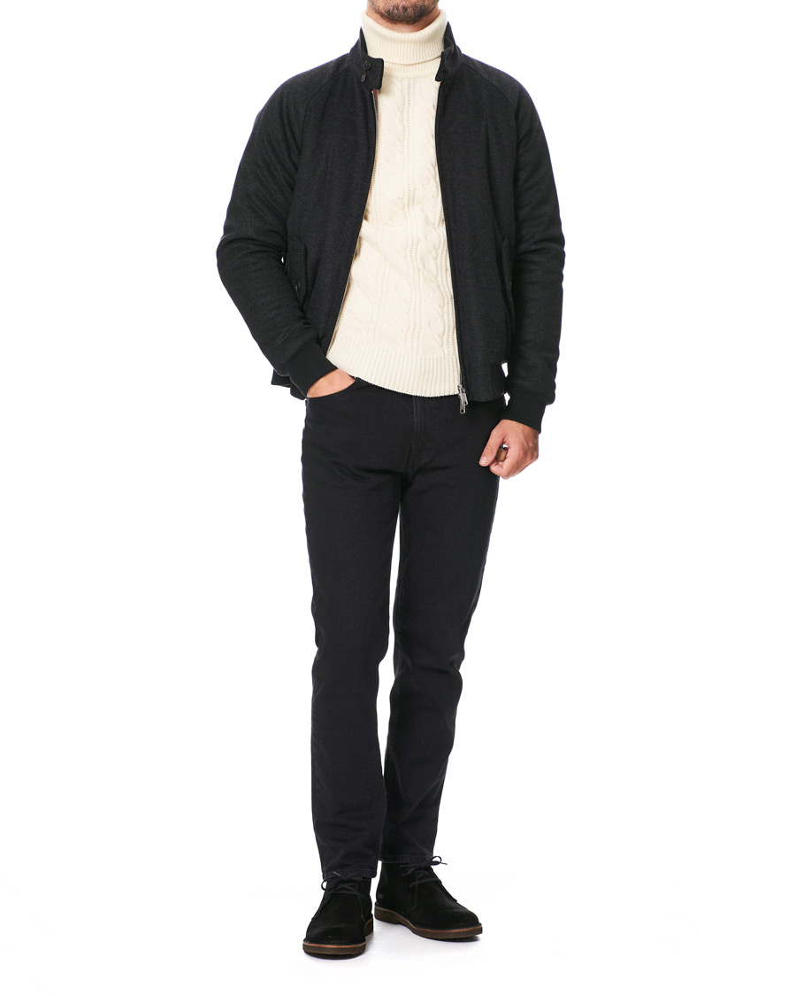 Heren | Jassen | Baracuta | G9 Padded Melton Wool Harrington Jacket Charcoal