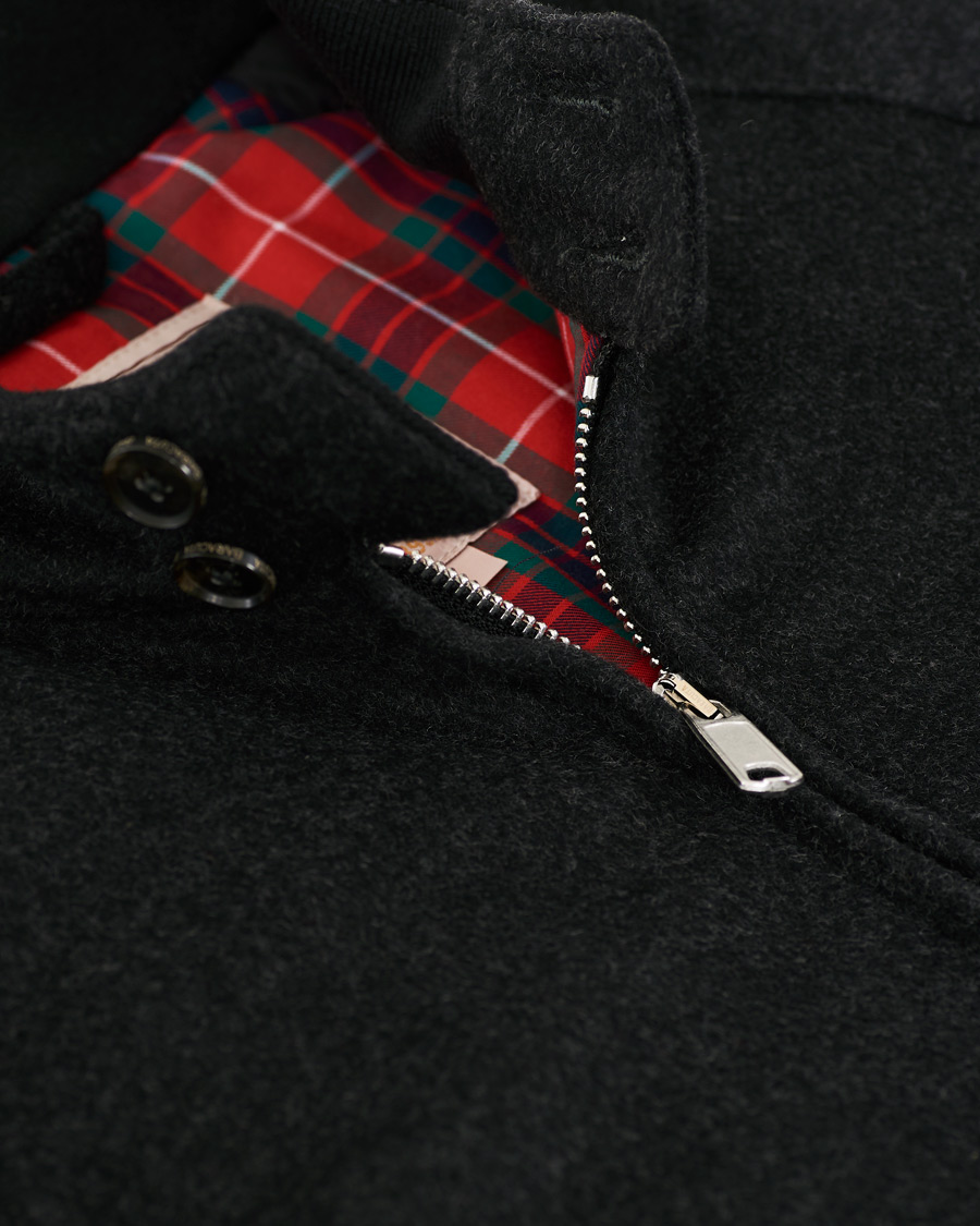 Heren | Jassen | Baracuta | G9 Padded Melton Wool Harrington Jacket Charcoal