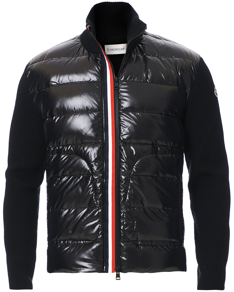 Heren | Truien | Moncler | Stripe Hybrid Full Zip Black