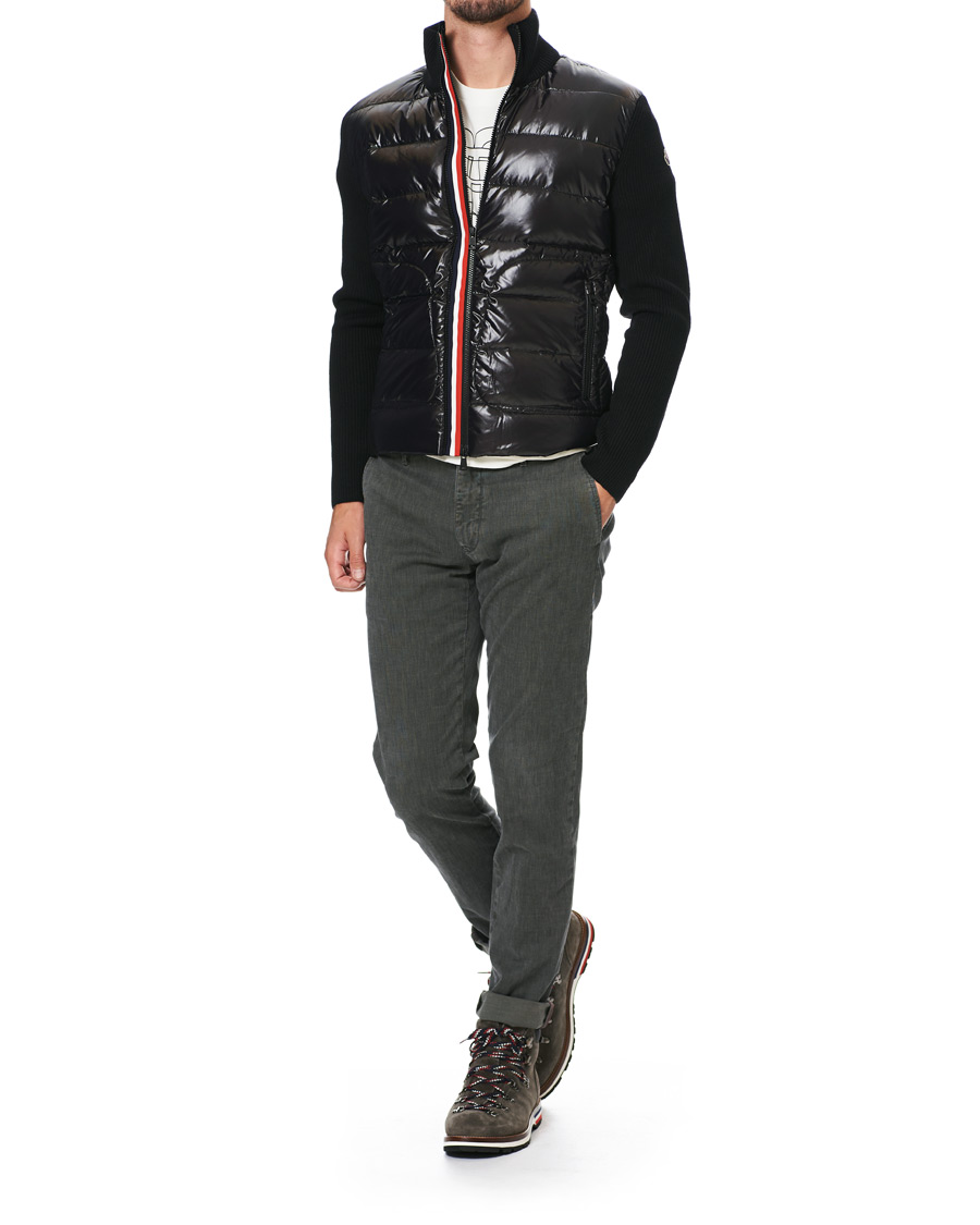 Heren | Truien | Moncler | Stripe Hybrid Full Zip Black