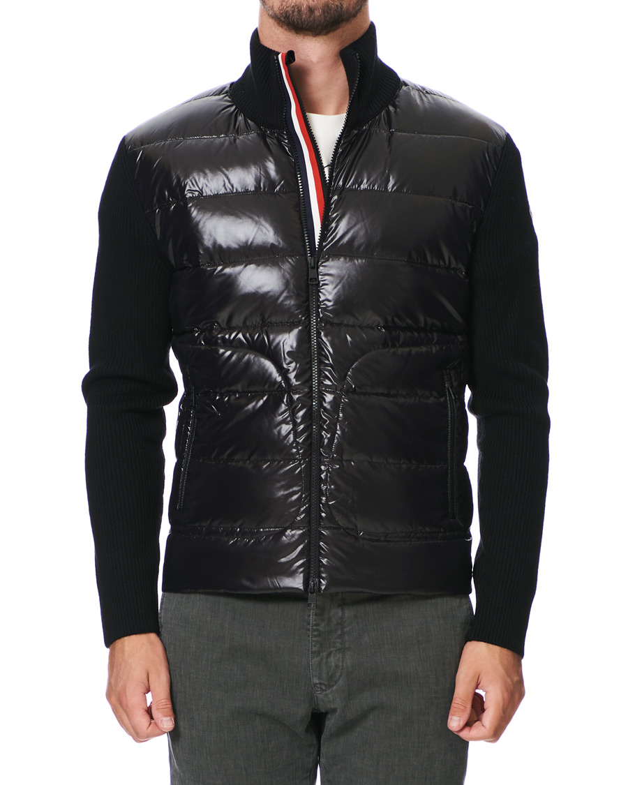 Heren | Truien | Moncler | Stripe Hybrid Full Zip Black