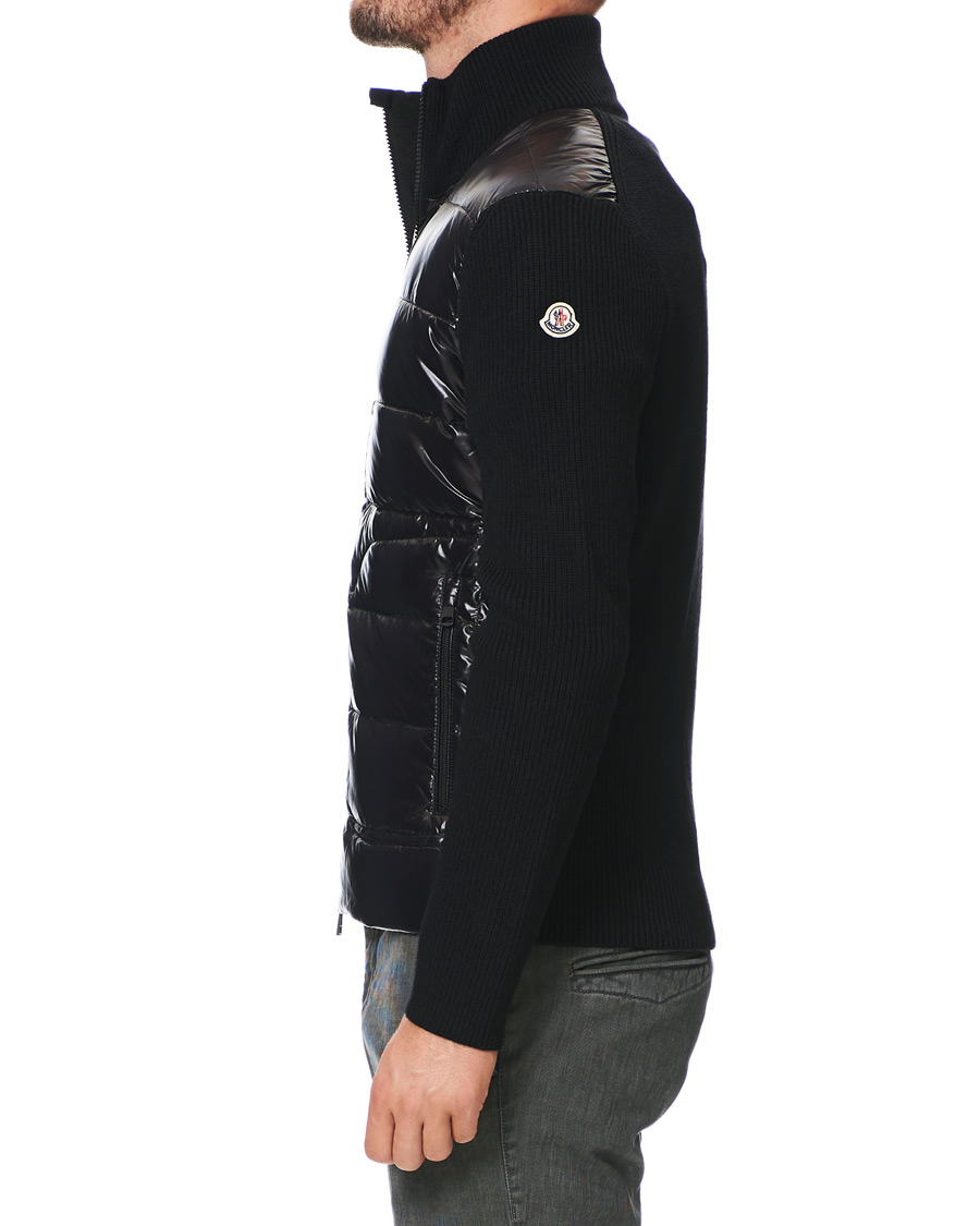 Heren | Truien | Moncler | Stripe Hybrid Full Zip Black