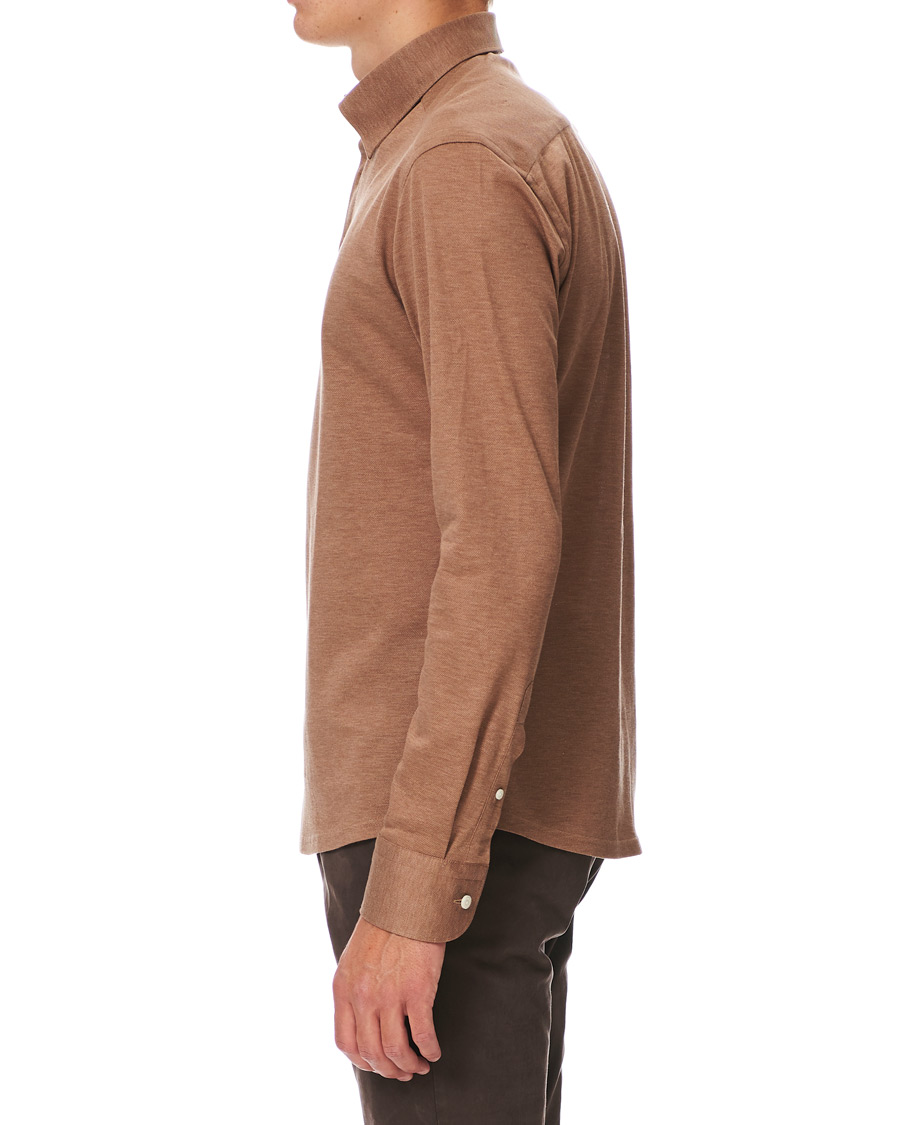 Heren | Overhemden | Eton | Slim Fit Pique Button Under Poloshirt Nougat