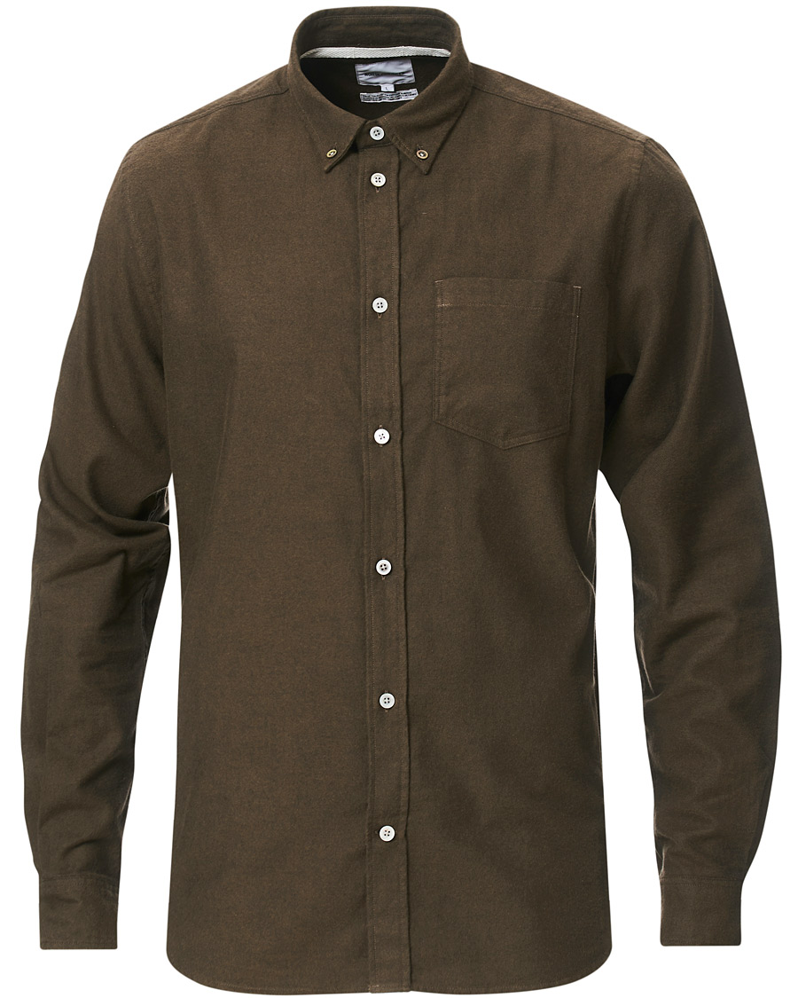 Heren | Overhemden | Norse Projects | Anton Brushed Flannel Shirt Dark Green