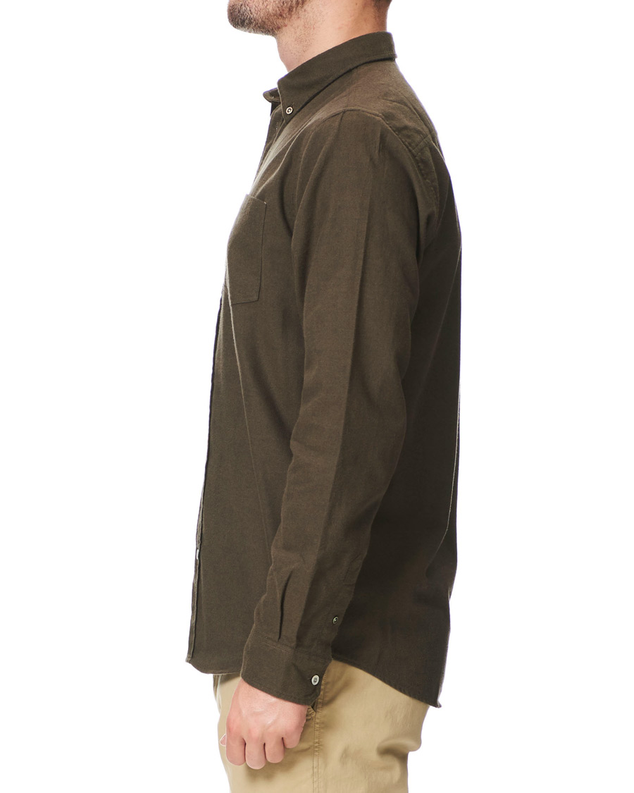 Heren | Overhemden | Norse Projects | Anton Brushed Flannel Shirt Dark Green
