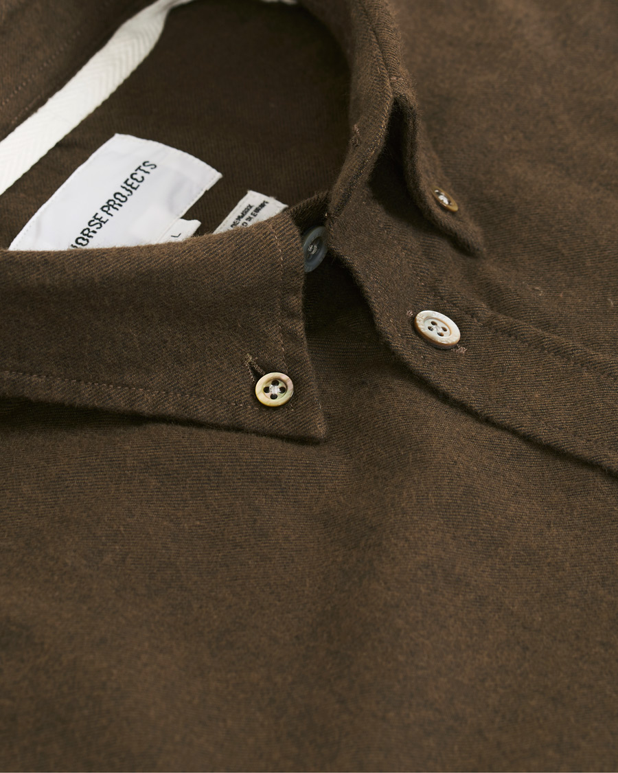 Heren | Overhemden | Norse Projects | Anton Brushed Flannel Shirt Dark Green