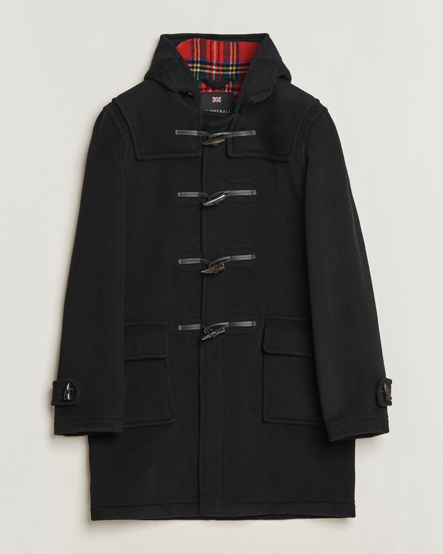 Heren | Gloverall | Gloverall | Morris Duffle Coat Black/Royal Stewart