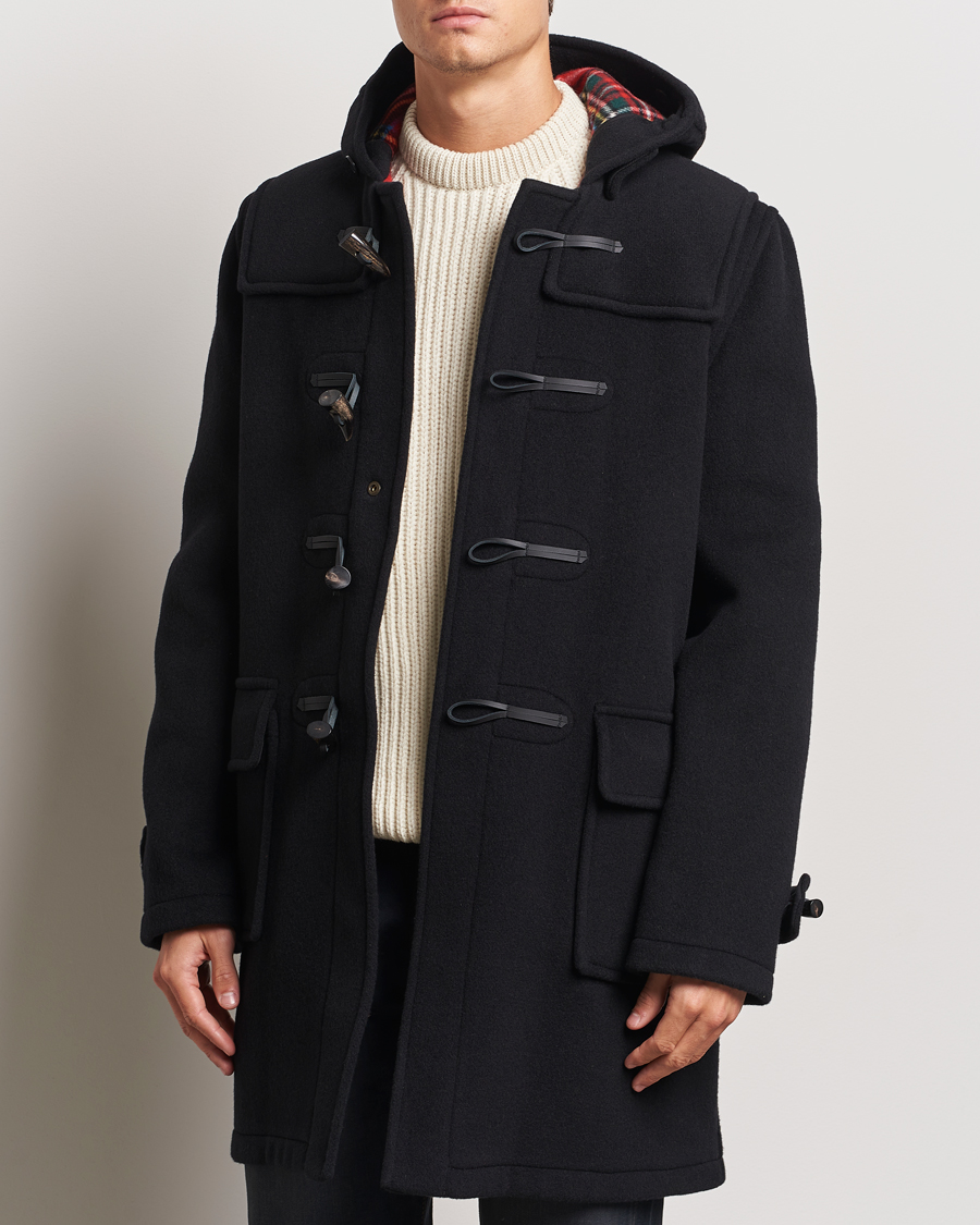 Heren | Gloverall | Gloverall | Morris Duffle Coat Black/Royal Stewart