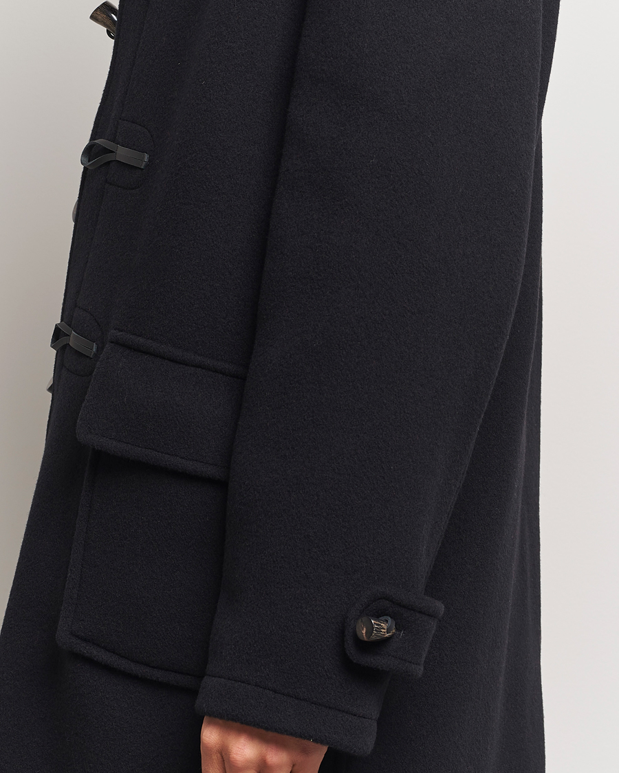 Heren | Jassen | Gloverall | Morris Duffle Coat Black/Royal Stewart S