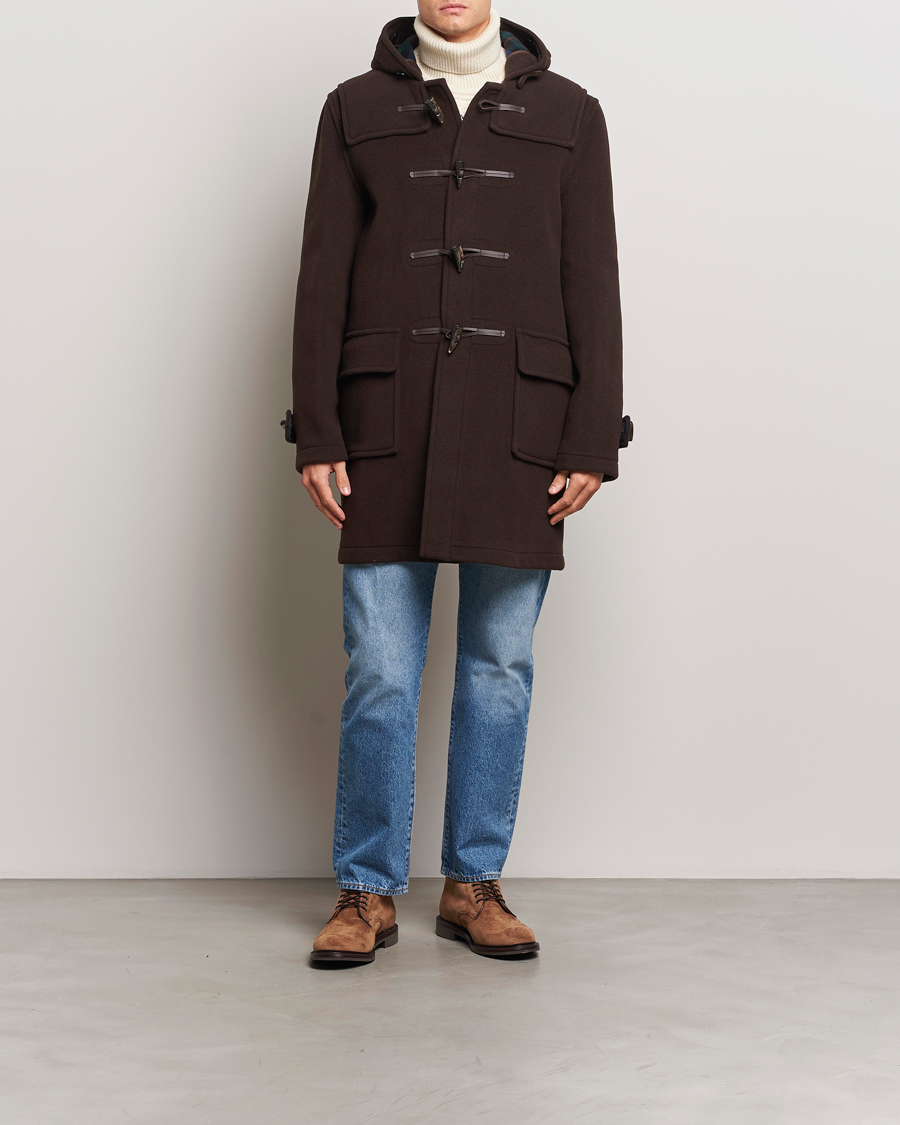 Heren | Jassen | Gloverall | Morris Duffle Coat Brown/Tartan
