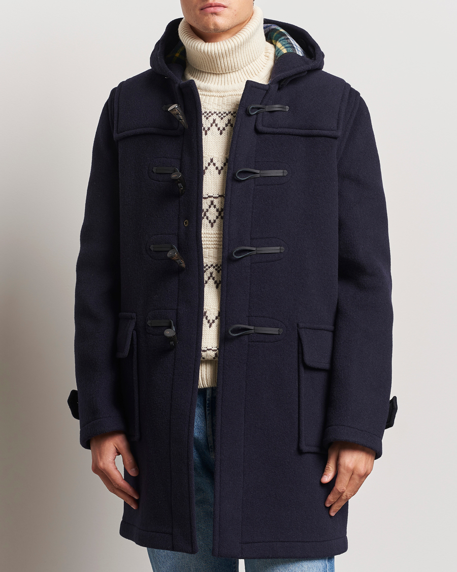 Heren | Gloverall | Gloverall | Morris Duffle Coat Navy/Dress Gordon